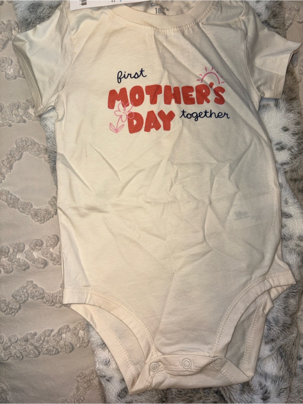 Carter's Cream "First Mother's Day Together" Graphic One-Piece